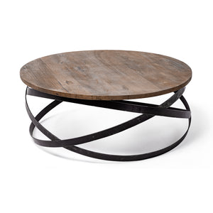 Mercana Triumph Coffee Table Brown Wood | Black Metal