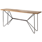 Mercana Papillion Console Table Natural Wood | Black Iron