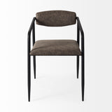 Mercana Langston Dining Chair Brown Faux Leather | Black Metal