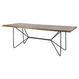 Mercana Papillion Dining Table Natural Wood | Black Iron