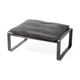 Mercana Hornet Ottoman Black Leather | Black Metal