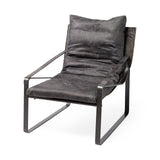 Mercana Hornet Accent Chair Black Leather | Black Metak