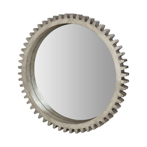 Mercana Cog Wall Mirror - XL Gray Wood | 44"