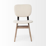 Mercana Haden Dining Chair Cream Fabric | Brown Wood