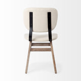 Mercana Haden Dining Chair Cream Fabric | Brown Wood