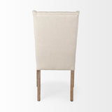 Mercana Mackenzie Dining Chair Cream Fabric | Brown Wood