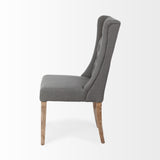 Mercana Mackenzie Dining Chair Gray Fabric | Brown Wood