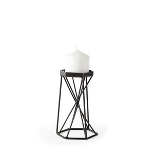 Mercana Sixx Candle Holder Antiqued Metal | 8.1H