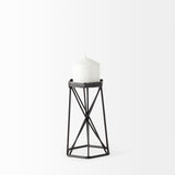 Mercana Sixx Candle Holder Antiqued Metal | 8.1H