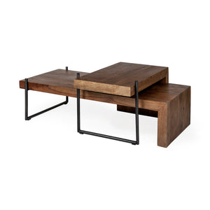 Mercana Maddox Coffee Table Brown Wood | Black Metal