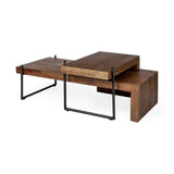 Mercana Maddox Coffee Table Brown Wood | Black Metal