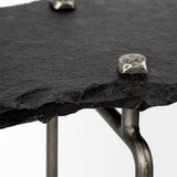 Mercana Pinera Console Table Black Slate | Iron