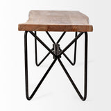 Mercana Papillion Bench Natural Wood | Black Iron