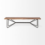 Mercana Papillion Bench Natural Wood | Black Iron