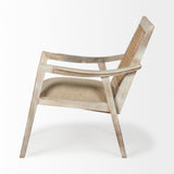 Mercana Teryn Accent Chair Cream Linen | Natural Wood