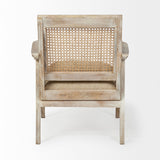 Mercana Teryn Accent Chair Cream Linen | Natural Wood