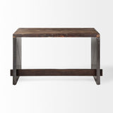 Mercana Orwell Office Desk Brown Wood | Black Metal