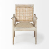 Mercana Teryn Accent Chair Cream Linen | Natural Wood