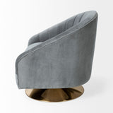 Mercana James Accent Chair Gray/Blue Velvet | Gold Metal