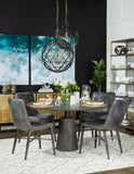 Mercana Horsdal Dining Chair Black Faux Leather | Black Metal