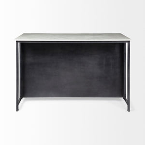 Mercana Fieri Kitchen Island Black Metal | White Marble