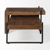 Mercana Maddox Coffee Table Brown Wood | Black Metal