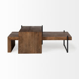 Mercana Maddox Coffee Table Brown Wood | Black Metal