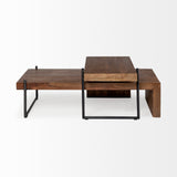 Mercana Maddox Coffee Table Brown Wood | Black Metal