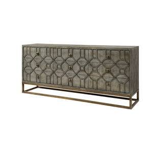 Mercana Genevieve Sideboard Gray Wood | Gold Metal