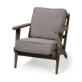 Mercana Olympus Accent Chair Flint Gray Fabric | Brown Wood