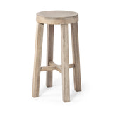 Mercana Brahma Bar/Counter Stool White Washed Wood | 30H