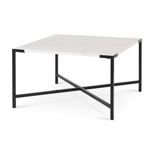 Mercana Lucas Coffee Table White Marble | Black Metal