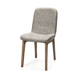 Mercana David Dining Chair Gray Fabric | Brown Wood