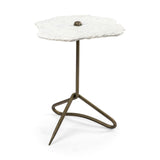 Mercana Pinera Accent Table White Marble | Gold Iron