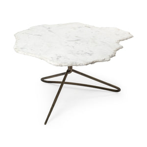 Mercana Pinera Coffee Table White Marble | Gold Metal