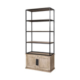 Mercana Braxton Shelving Unit Light Brown Wood | Black Metal | 42L