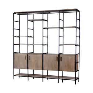 Mercana Darius Shelving Unit Brown Wood | Black Metal