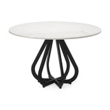 Mercana Laurent Dining Table White Marble | Black Metal