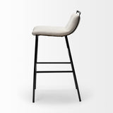 Mercana Kavalan Bar/Counter Stool Beige Fabric | Gray Metal | Bar