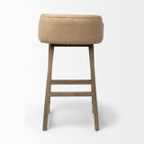 Mercana Monmouth Bar/Counter Stool Cream Fabric | Brown Wood | Bar