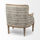 Mercana Elizabeth Accent Chair Cream Fabric | Brown Wood