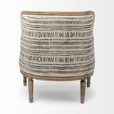 Mercana Elizabeth Accent Chair Cream Fabric | Brown Wood