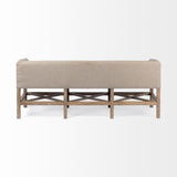 Mercana Bergen Bench Beige Fabric | Wood