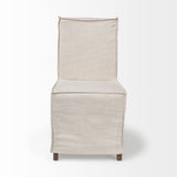 Mercana Elbert Dining Chair Cream Fabric | Brown Wood