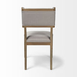 Mercana Tenton Dining Chair Gray Fabric | Brown Wood