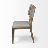 Mercana Tenton Dining Chair Gray Fabric | Brown Wood