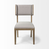 Mercana Tenton Dining Chair Gray Fabric | Brown Wood