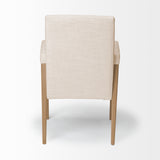 Mercana Palisades Dining Chair Cream | Light Brown Wood | Armed