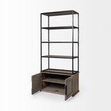 Mercana Braxton Shelving Unit Light Brown Wood | Black Metal | 42L