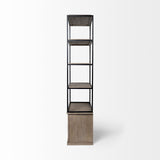 Mercana Braxton Shelving Unit Light Brown Wood | Black Metal | 42L